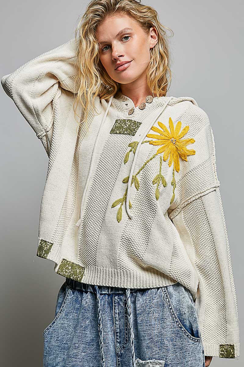 Flora Pearl Hooded Sweater