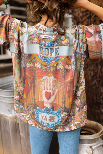 Love Language Cropped Kimono