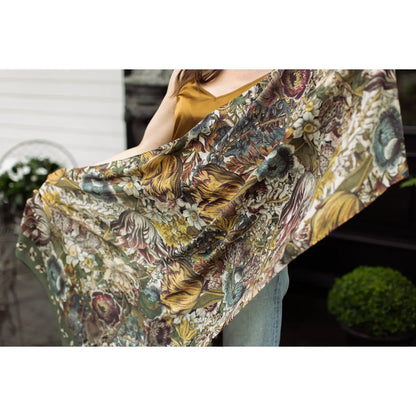 Love Grows Wild Floral Scarf with Bees