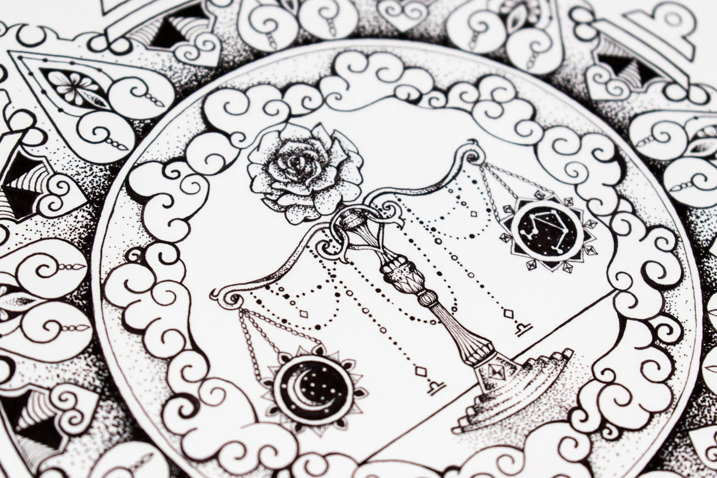 Libra Zodiac Mandala Print