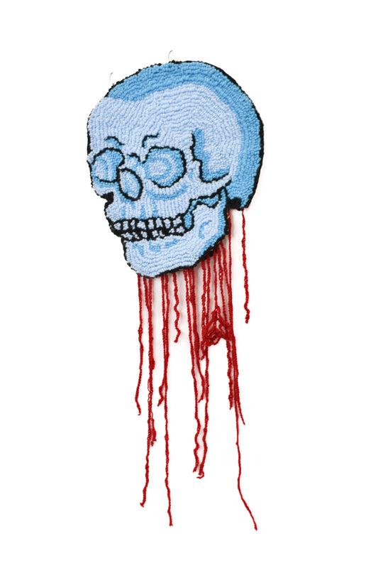 Blue Blood Skull Rug