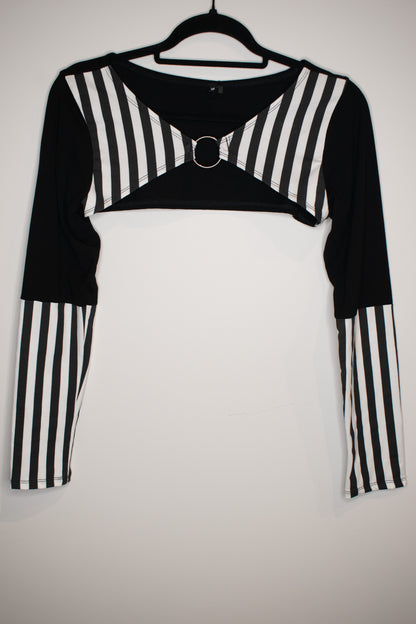 Black and White Stripe Shrug | Medium