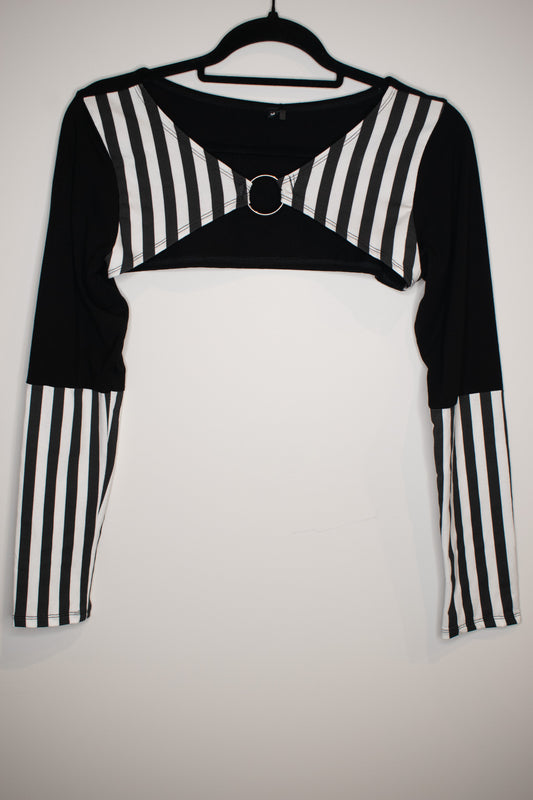 Black and White Stripe Shrug | Medium