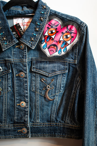 Crying Hearts Denim Blazer