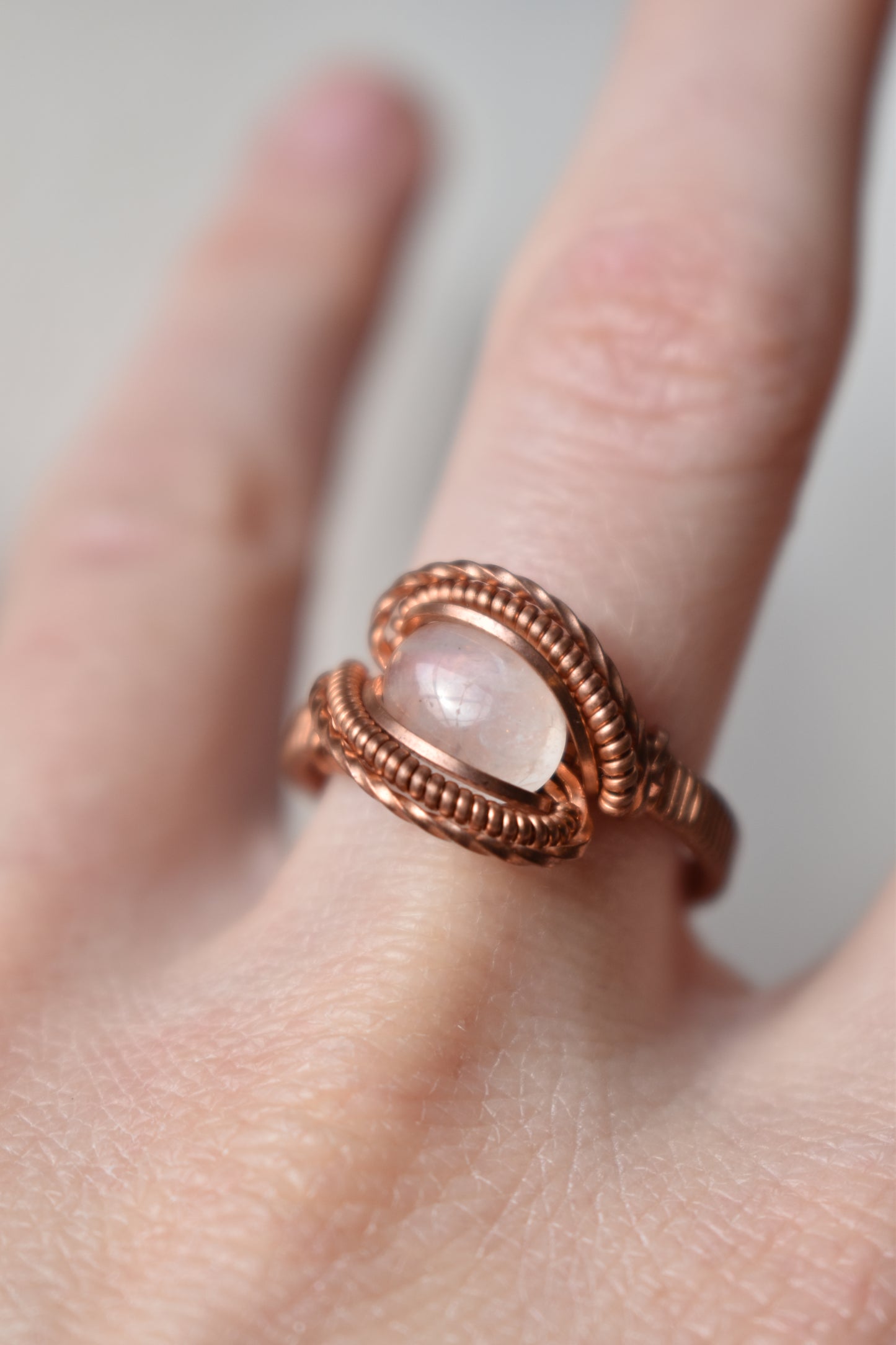 Coiled Moonstone Ring (8.5)