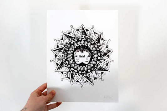 Gemini Zodiac Mandala Print