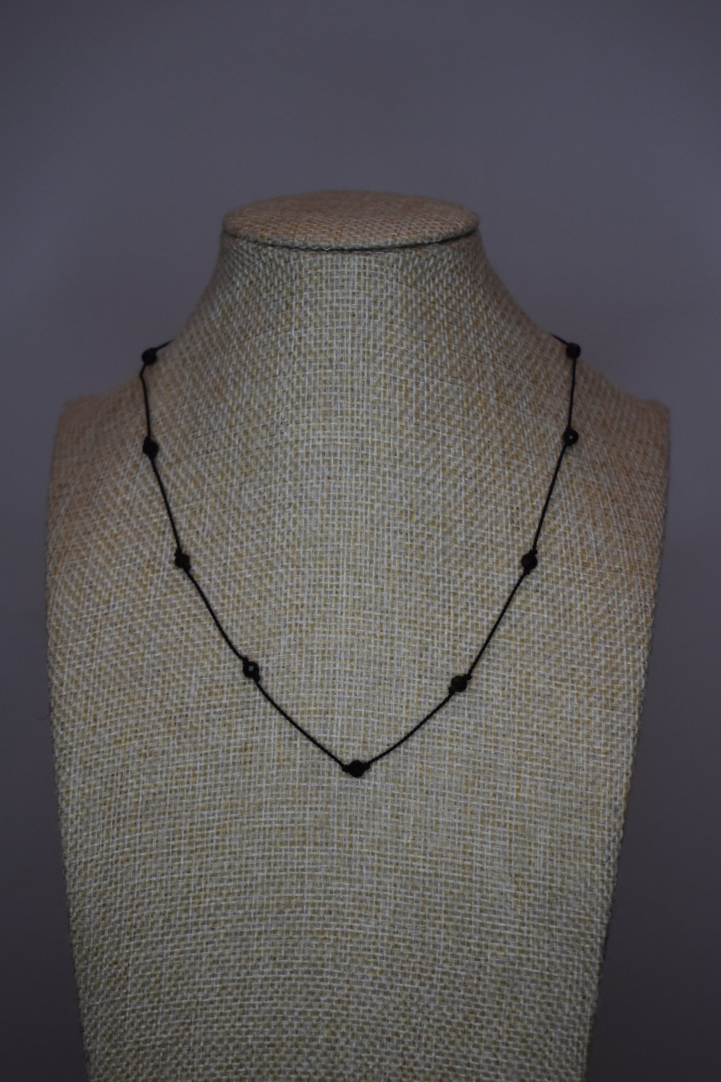 Black Silk and Obsidian Necklace