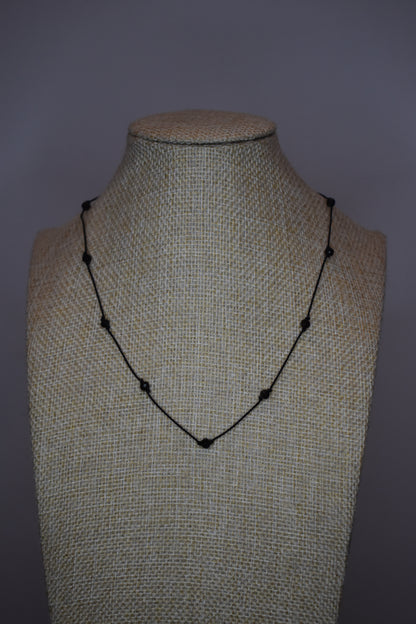 Black Silk and Obsidian Necklace