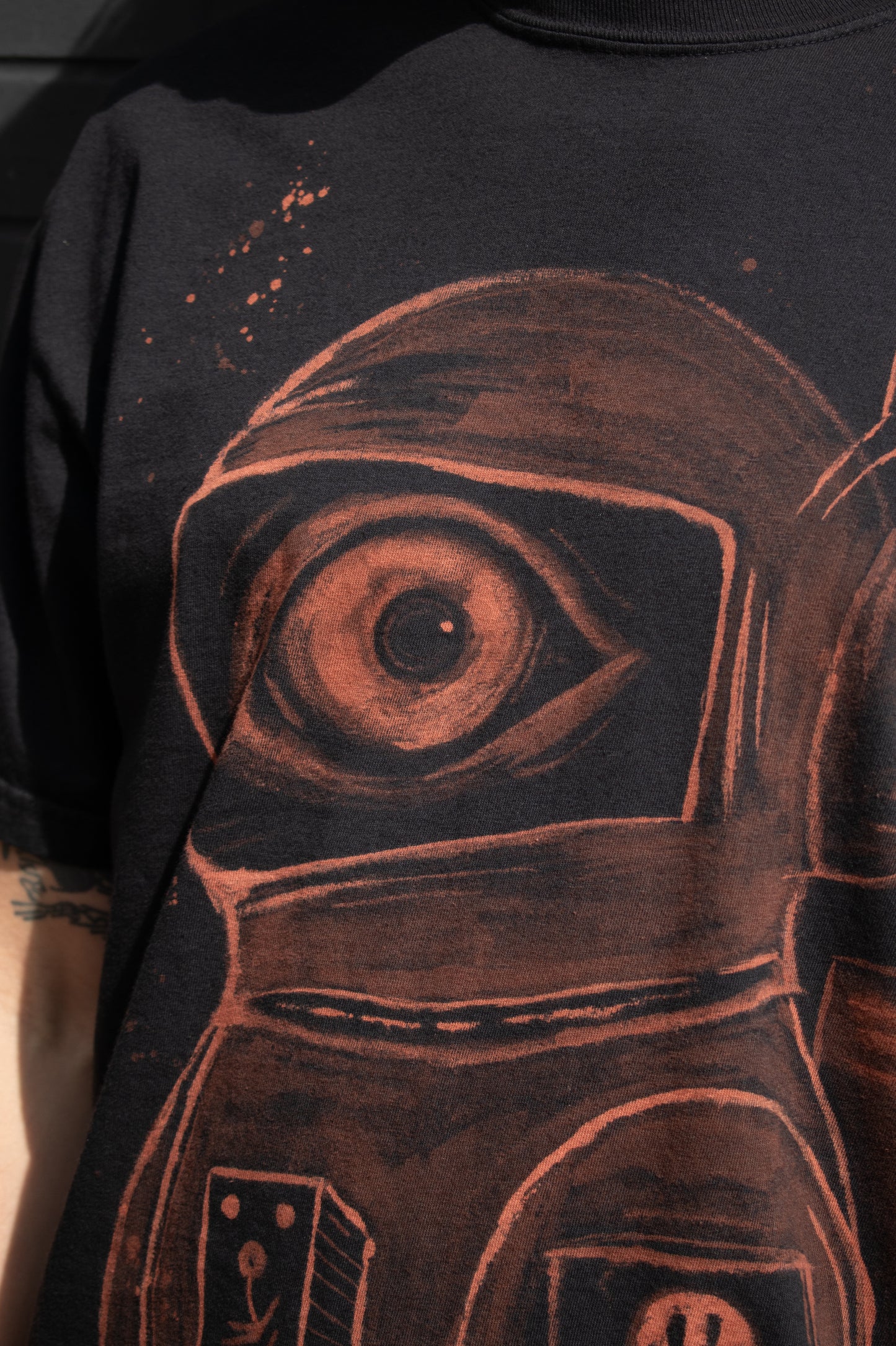 Moon Rabbit Bleach Dye T Shirt