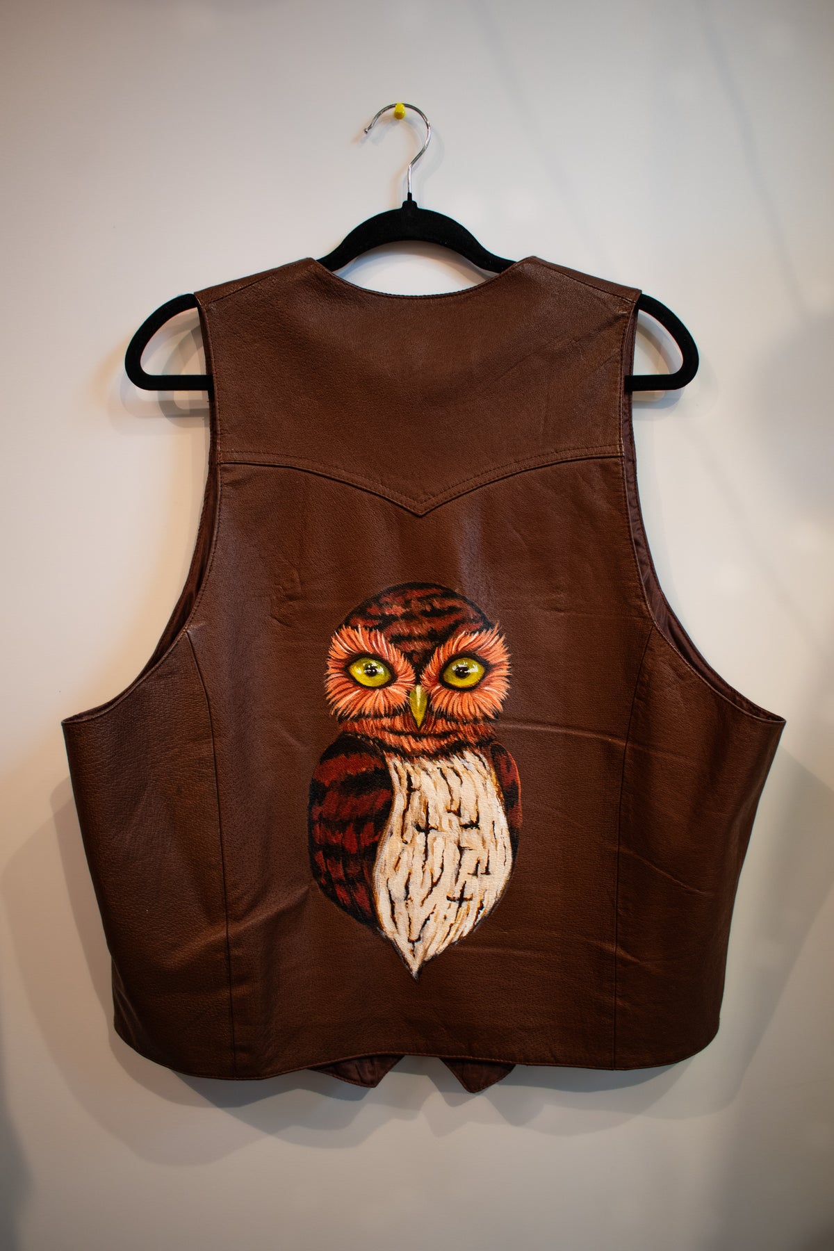 Leather Owl Vest | XL