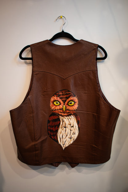 Leather Owl Vest | XL