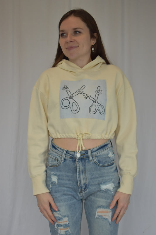 Scissors Cropped Sweatshirt | S