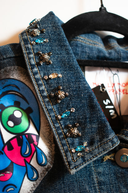 Crying Hearts Denim Blazer