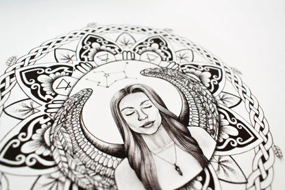 Virgo Zodiac Mandala Print