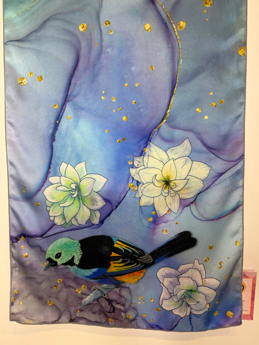 Seven-colored Tanager No. 2 Silk Scarf (16” X 72”)