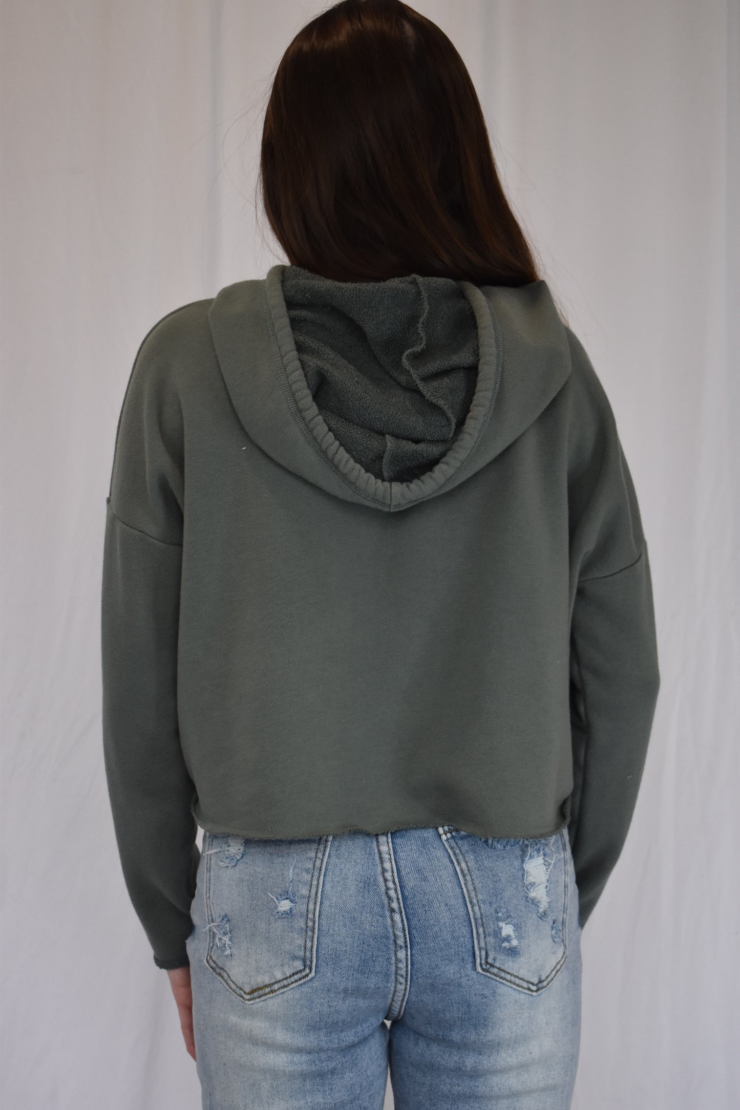 Green Cropped Horse Sweatshirt | M