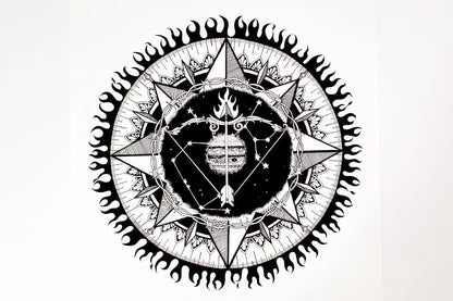 Sagittarius Zodiac Mandala Print