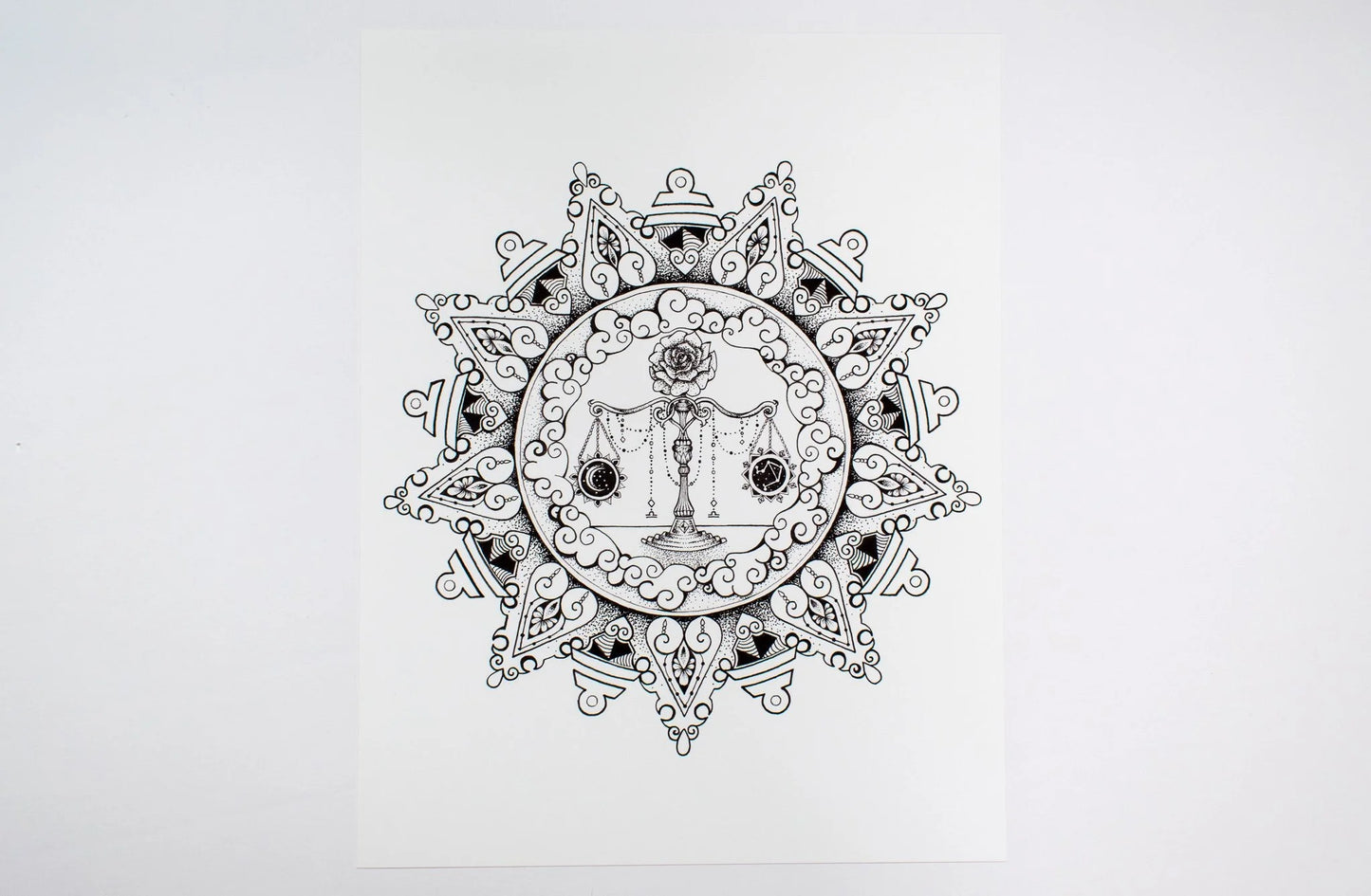 Libra Zodiac Mandala Print