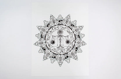 Libra Zodiac Mandala Print