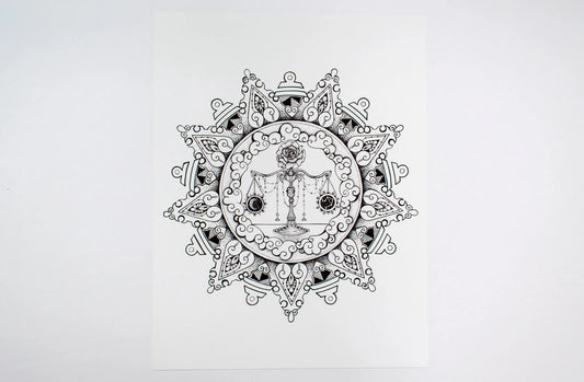 Libra Zodiac Mandala Print