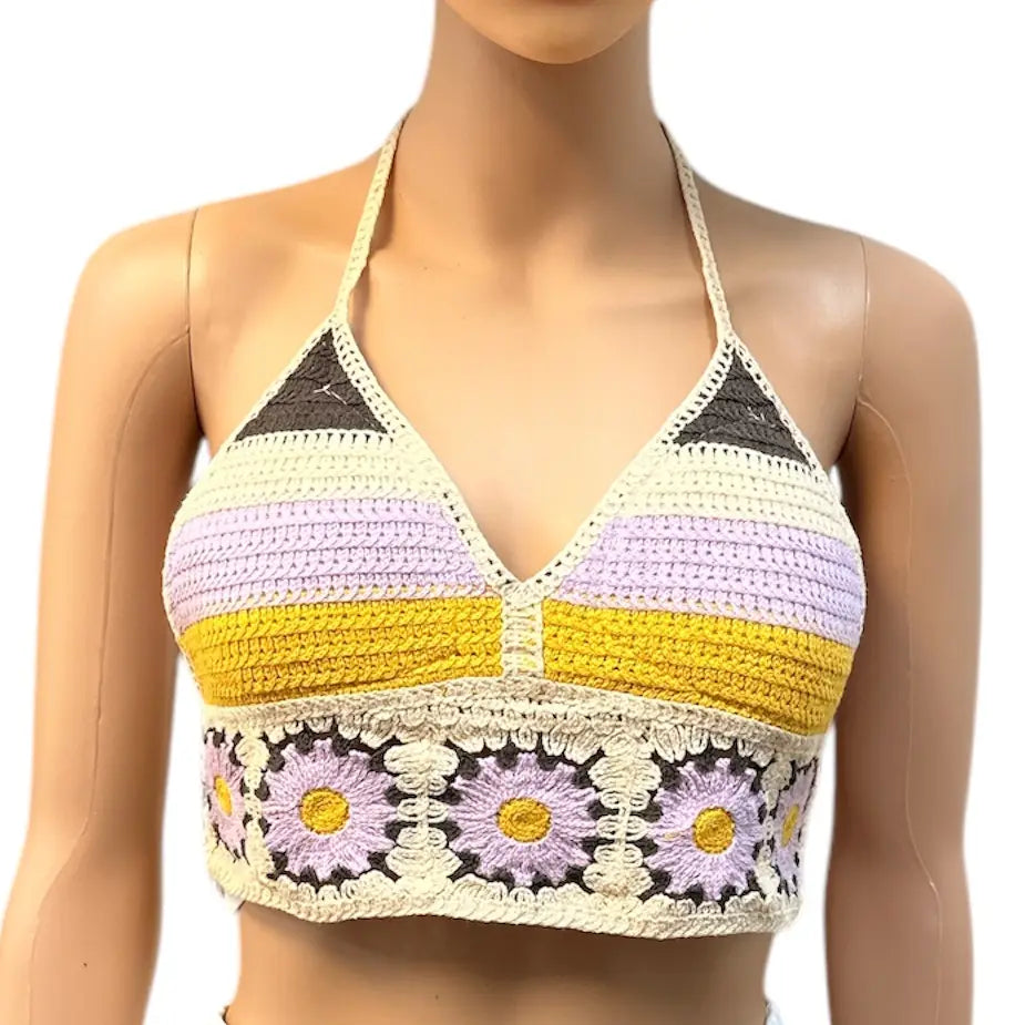 Lavender Flora Crochet Top