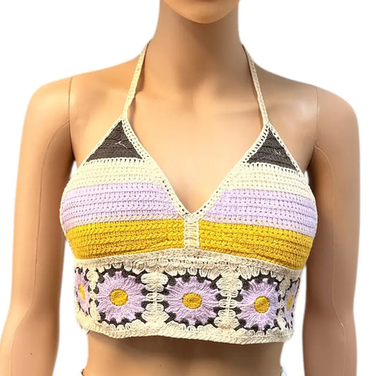 Lavender Flora Crochet Top