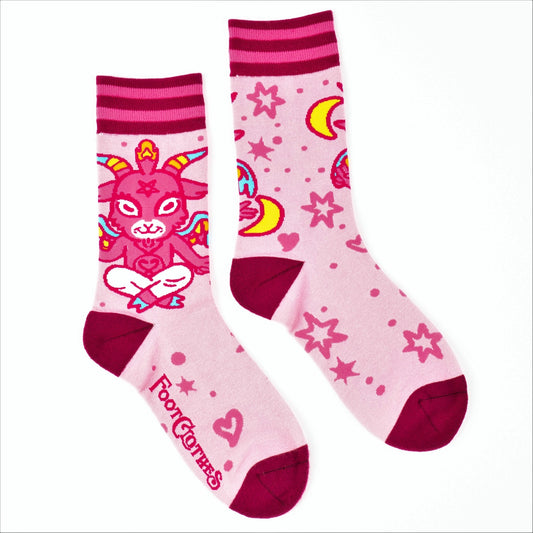 Foot Clothes | Cute Baphomet Crew Socks