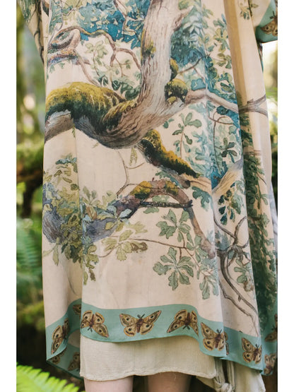 Earth & Sky Bohemian Goddess Starduster Kimono W/Trees