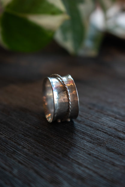 Silver Orbit Spinner Ring 002 | Size 10.5