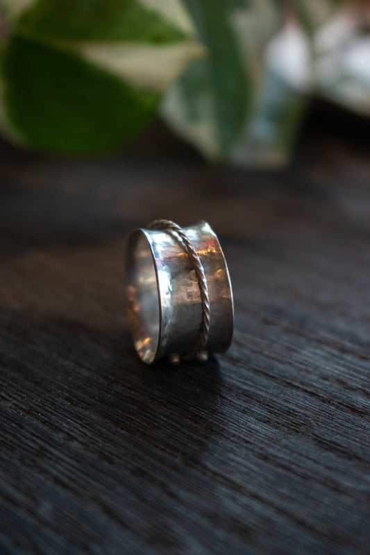 Silver Orbit Spinner Ring 002 | Size 10.5