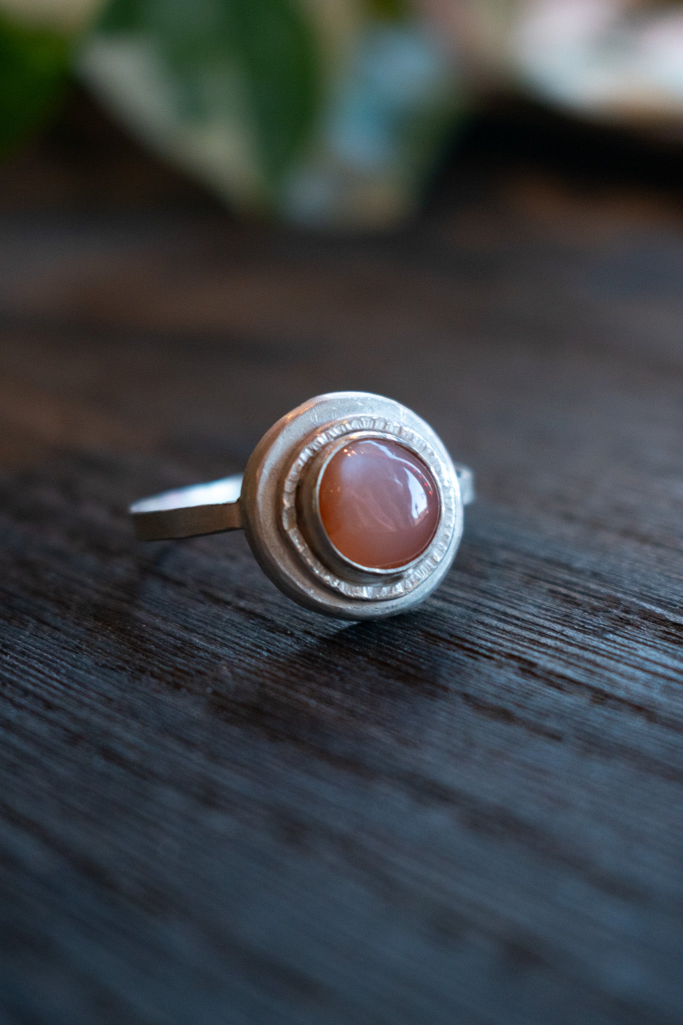 Peach Moon Ring | Size 8