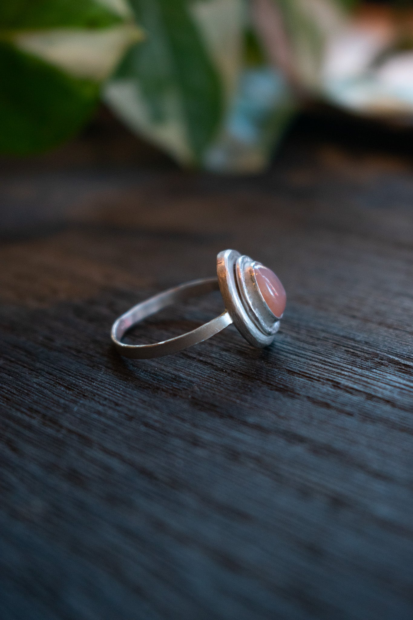 Peach Moon Ring | Size 8