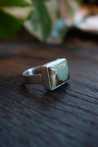 Moss In Silver Ring | Size 7.25