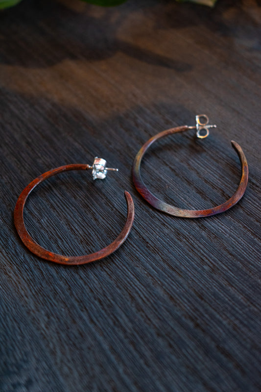 Wild Fire Copper Hoops