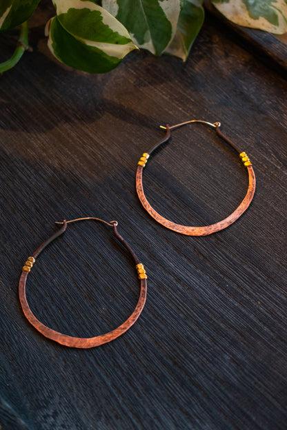 Copper Halo Hoops