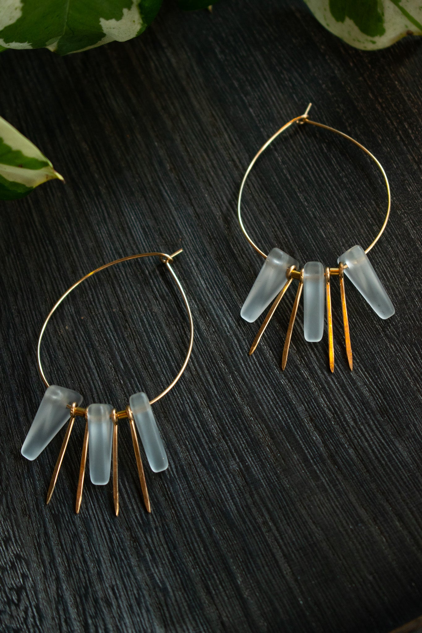Golden Tide Earrings In White
