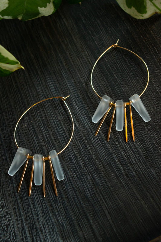 Golden Tide Earrings In White