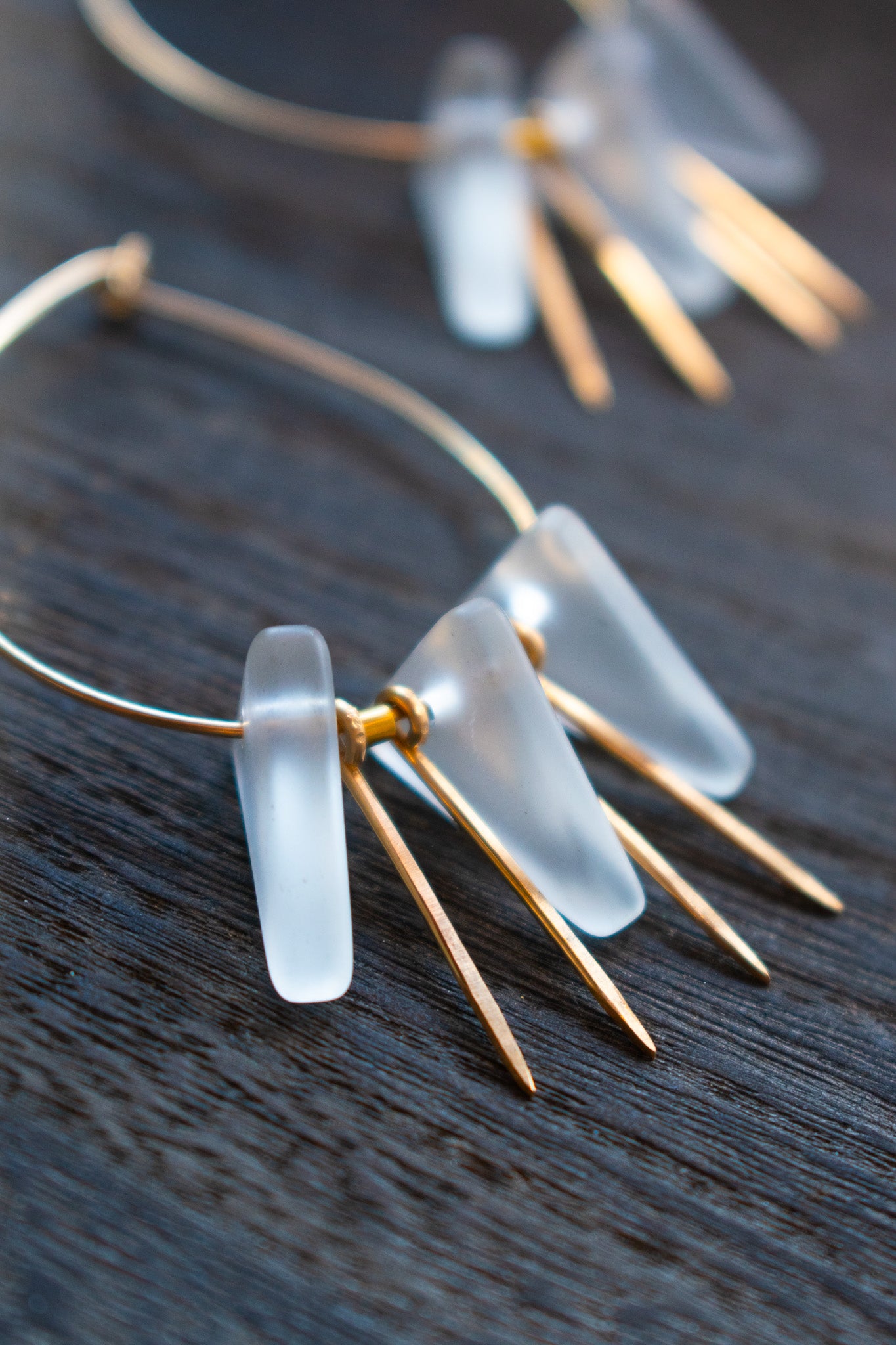 Golden Tide Earrings In White