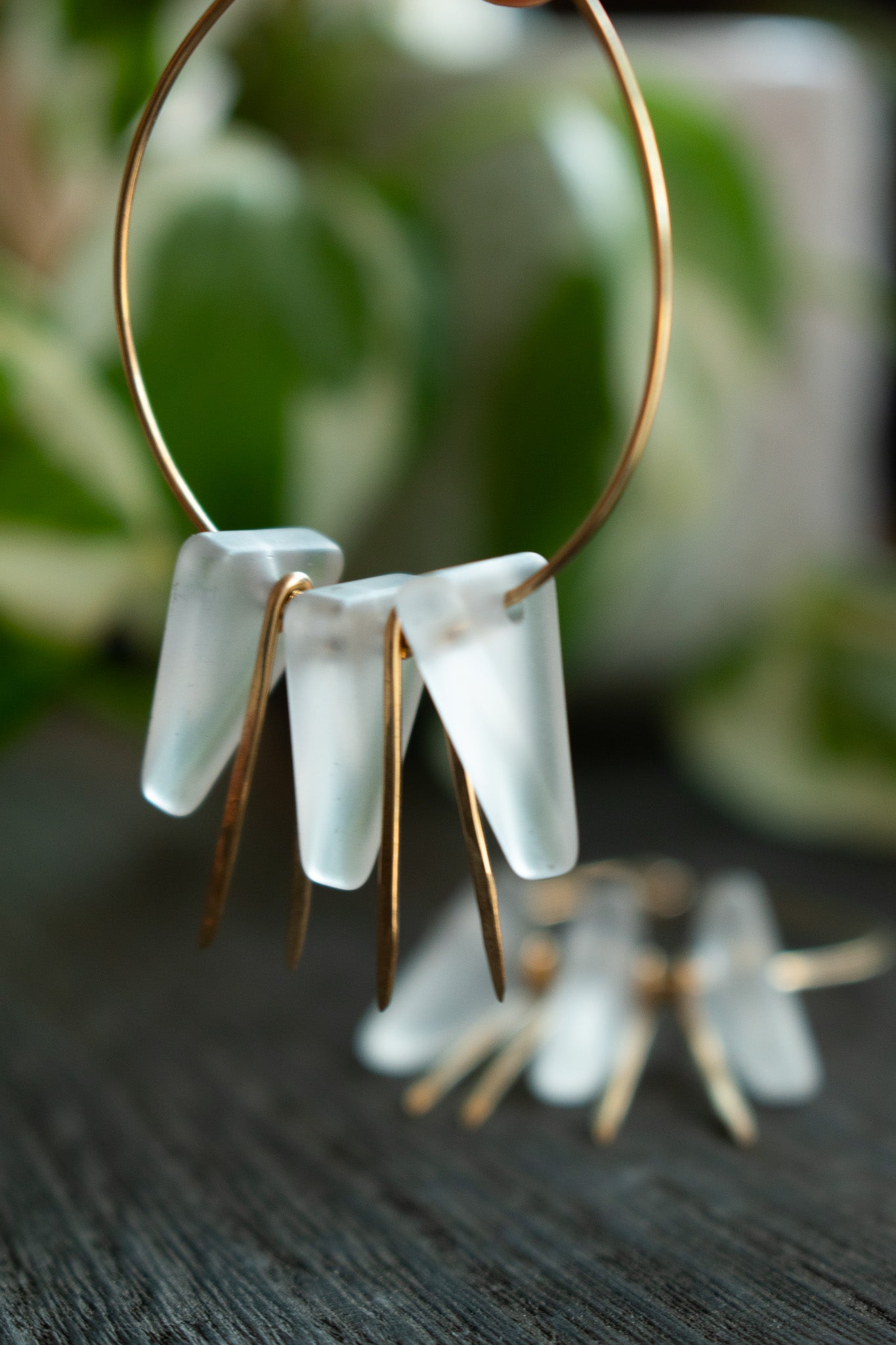 Golden Tide Earrings In White