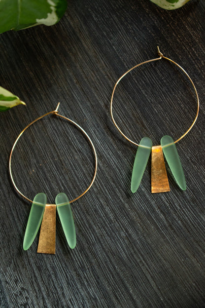 Golden Tide Earrings In Green