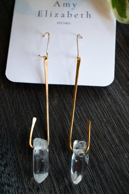 Quartz Hook Earrings