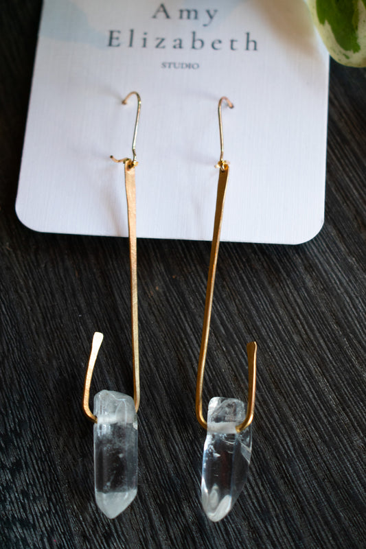 Quartz Hook Earrings