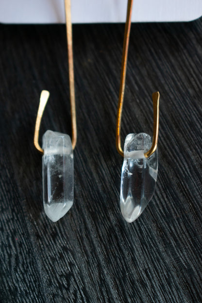Quartz Hook Earrings
