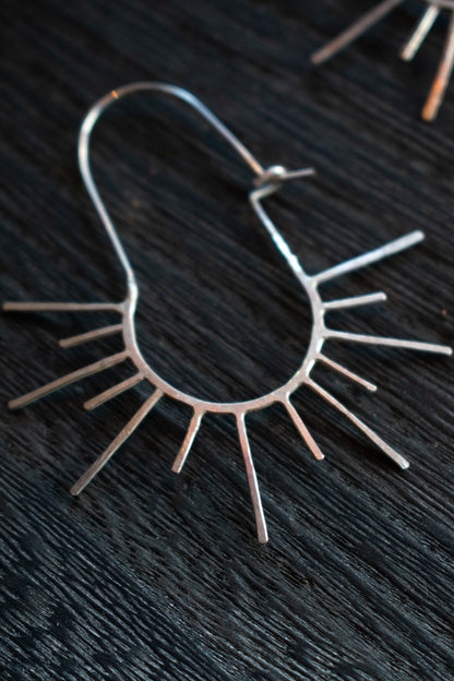 Silver Sun Earrings