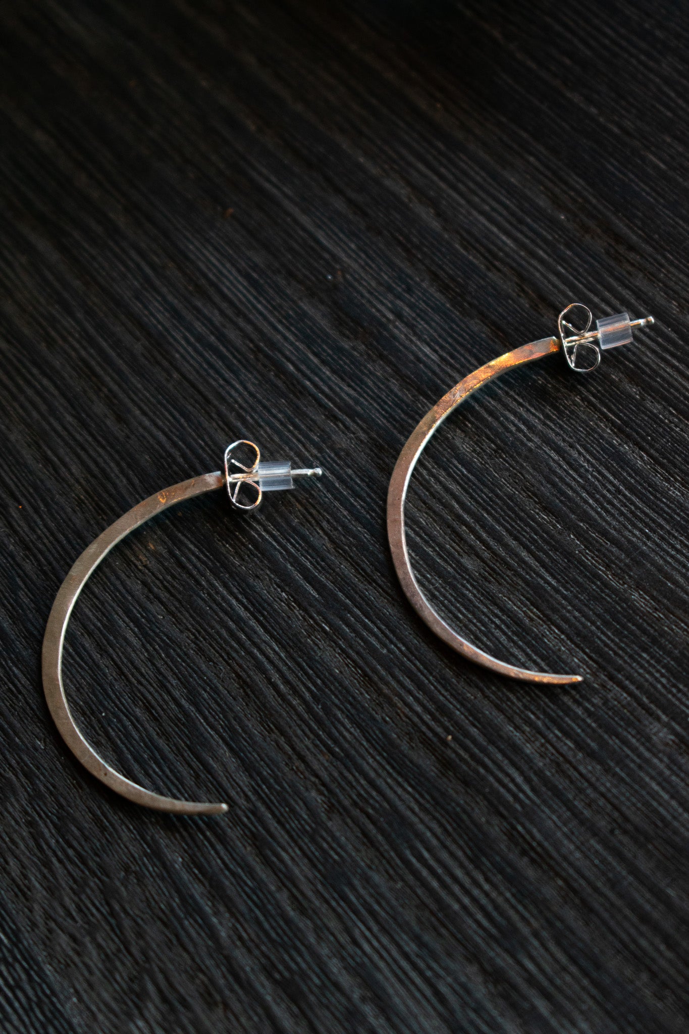 Silver Arc Earrings