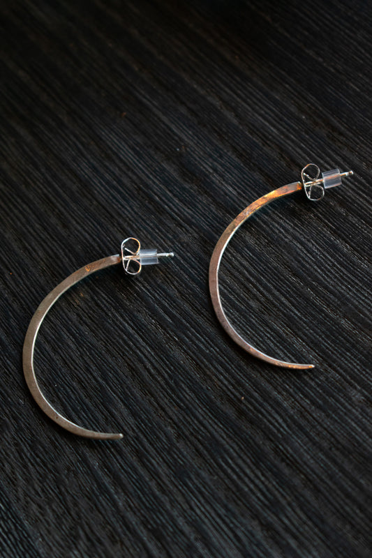 Silver Arc Earrings