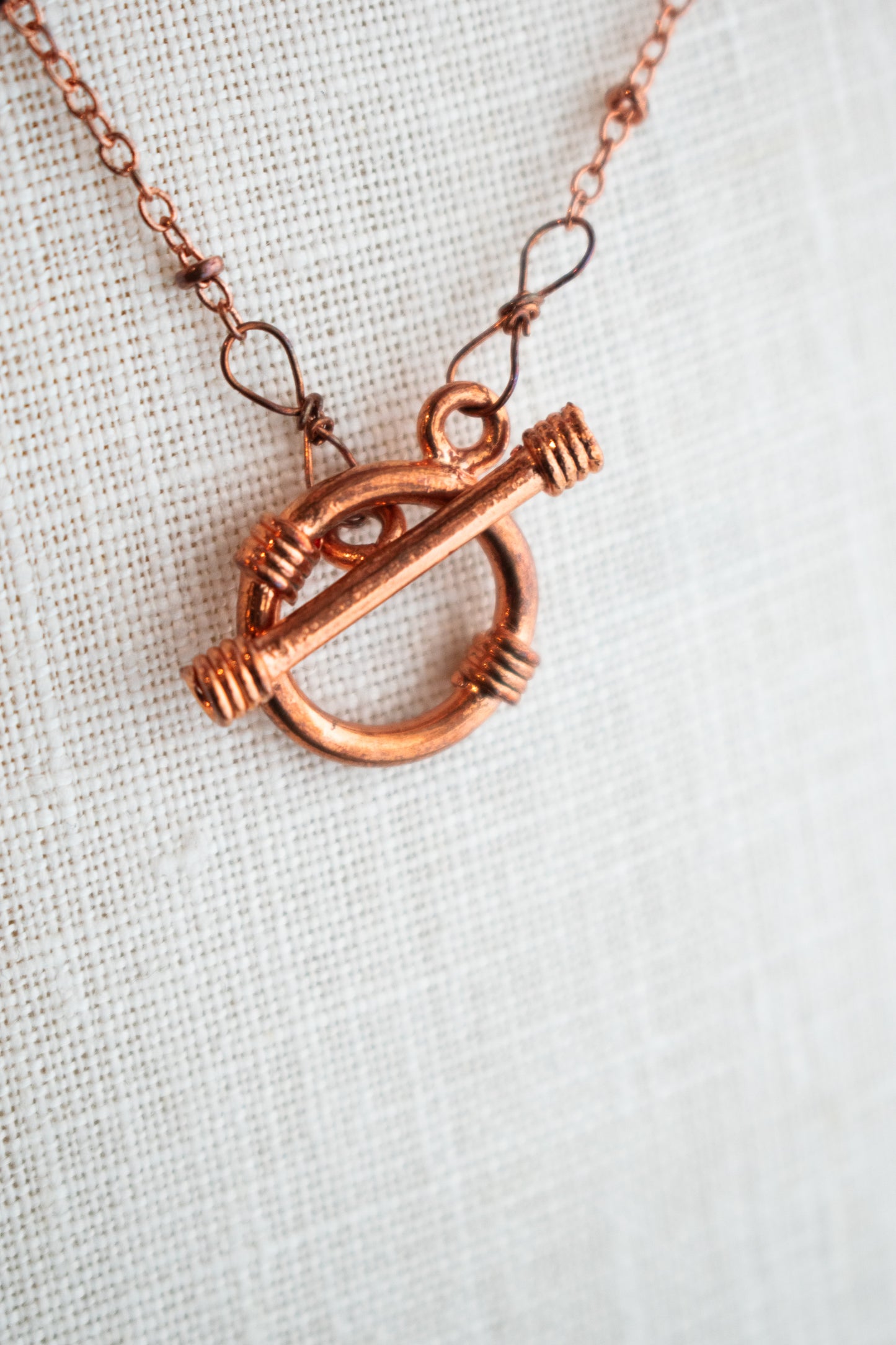 Copper Clear Quartz & Moon Necklace