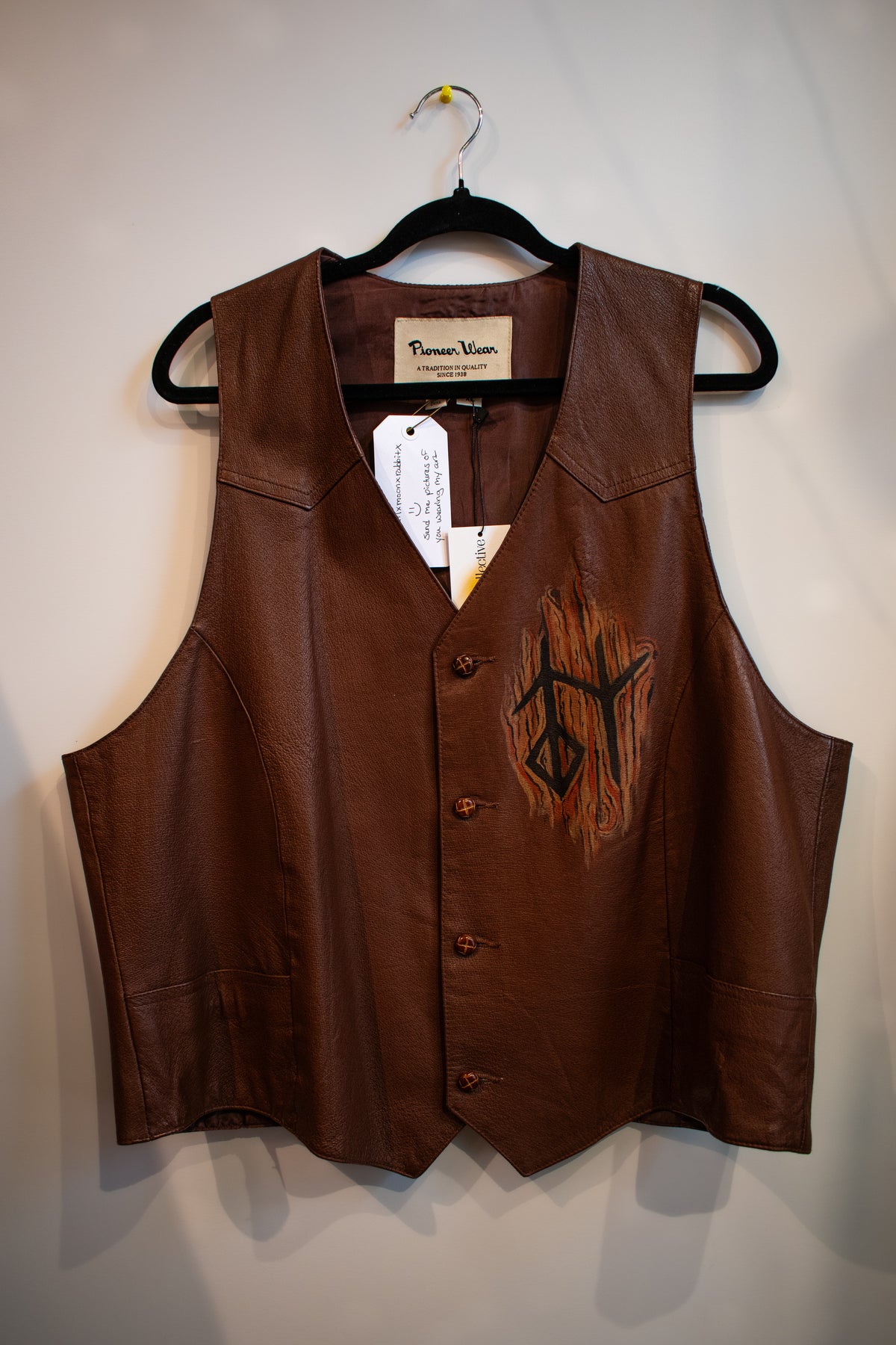 Leather Owl Vest | XL