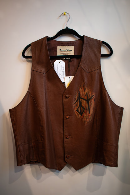 Leather Owl Vest | XL