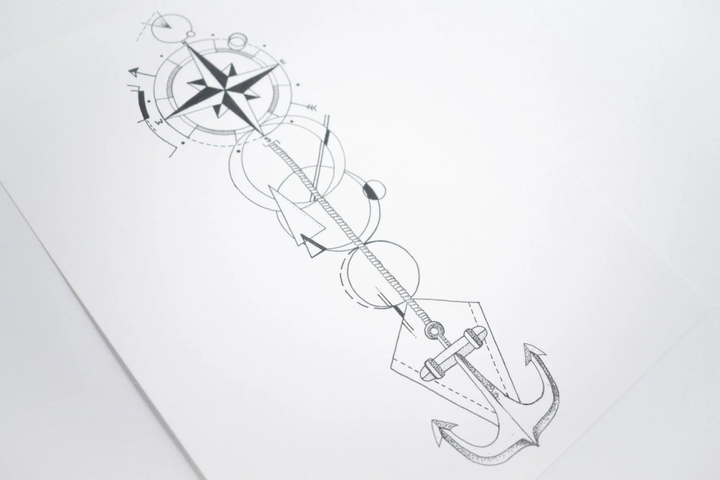 Compass Anchor Print